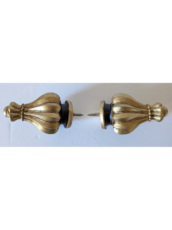 CTG Other - CTG Curtain Rod End Bronze Tone Crown Shaped Decorative Screw-In Finial 4*2 In